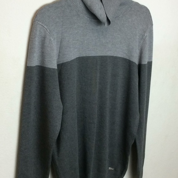 Calvin Klein Womens Turtleneck Sweater Grey on Grey  Sz Large NWT - Picture 4 of 5
